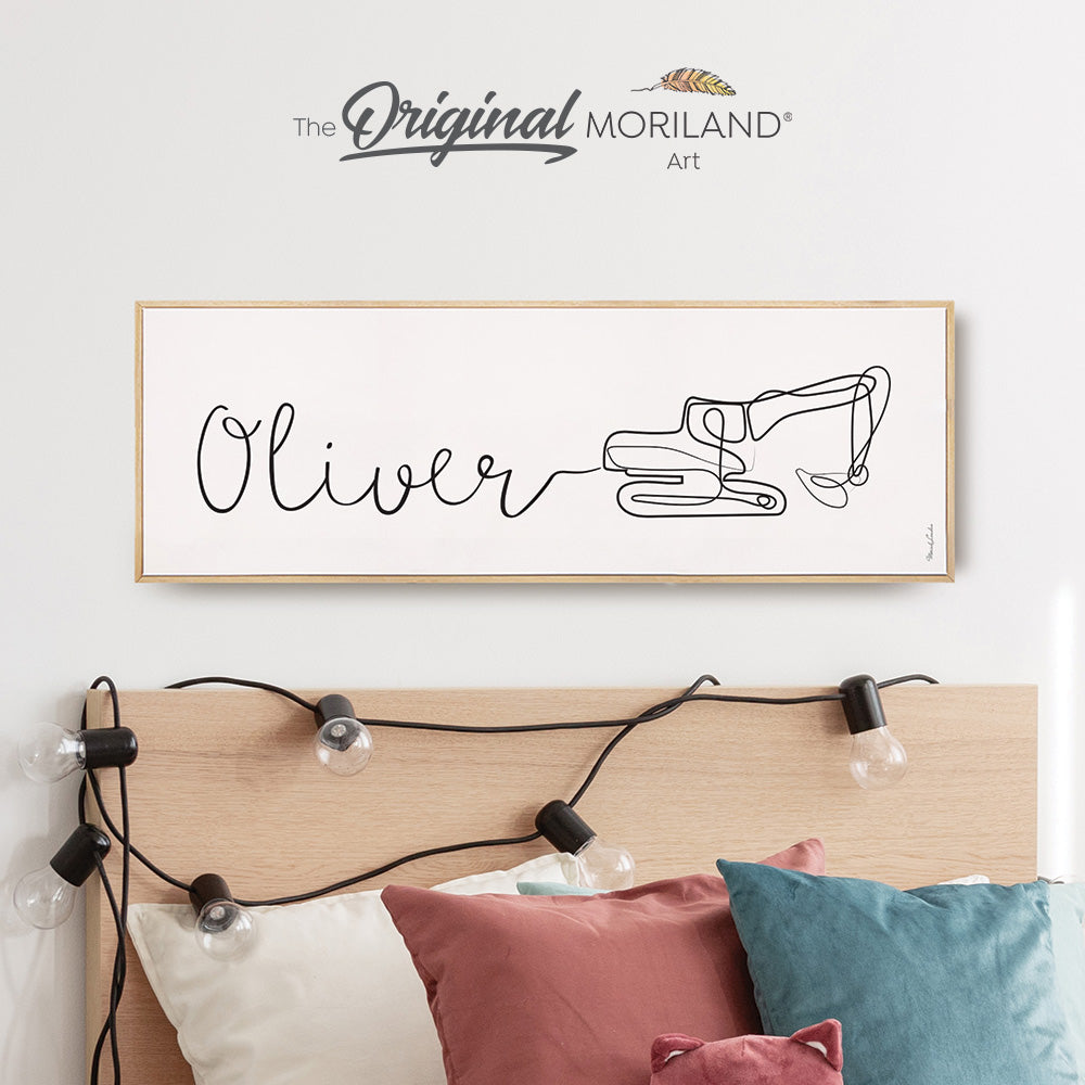 Custom Name One Line Drawing with Digger - Printable Art