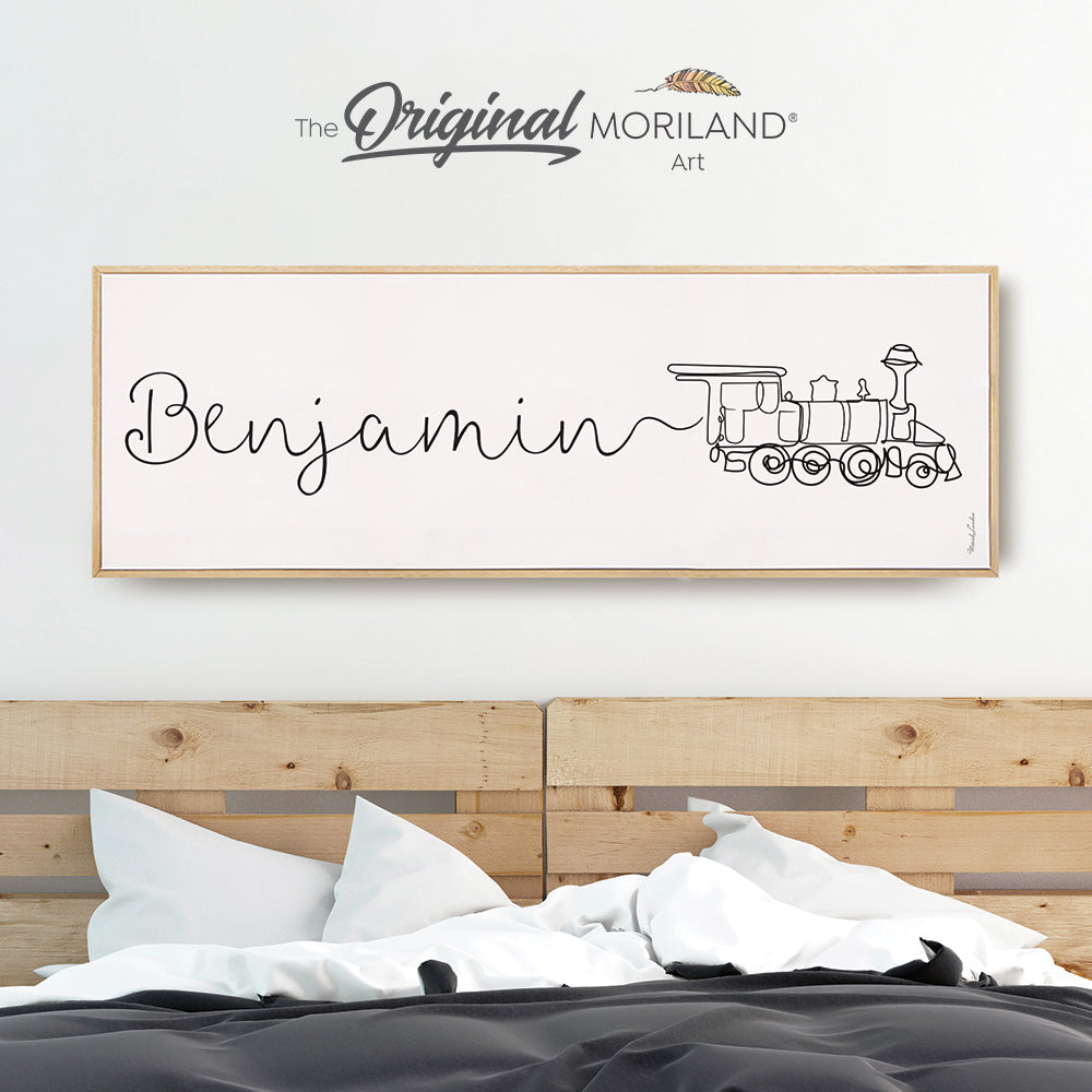 Single Line Drawing Names Custom Name One Line Drawing with Train Locomotive - Printable Art ...