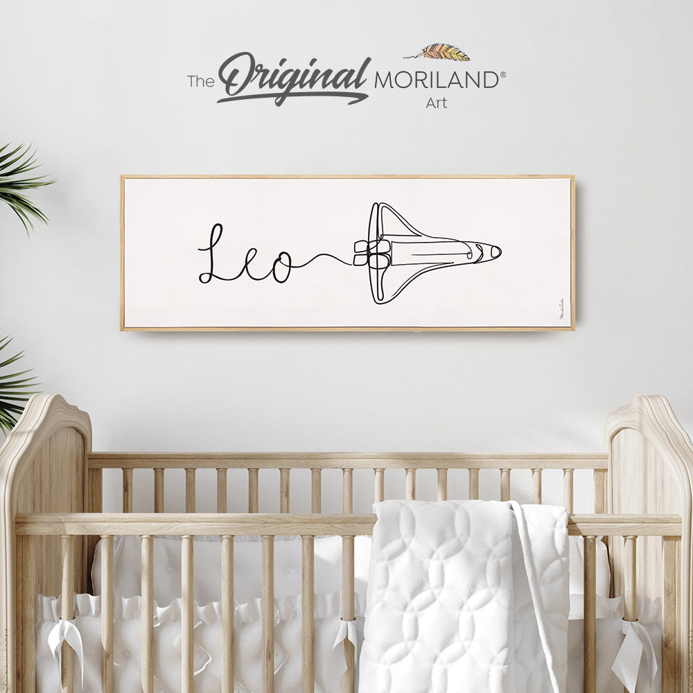 Custom Name One Line Drawing with Space Shuttle - Printable Art