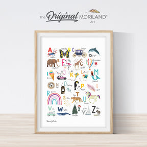 MORILAND - Unique Printable Wall Art -  Instant Download Art Purchase -> download -> and print! Abc Print, Abc Transportation, Abc Wall Art, Alphabet Art, Alphabet Poster, Alphabet Printable, Alphabet Poster, ABC Wall Art, ABC Poster, Nursery Decor, Vertical, Alphabet Girl Nursery Print, Unicorn Print, Girl Bedroom Print, Educational Alphabet, Girl Bedroom Decor, Girl Playroom Poster 