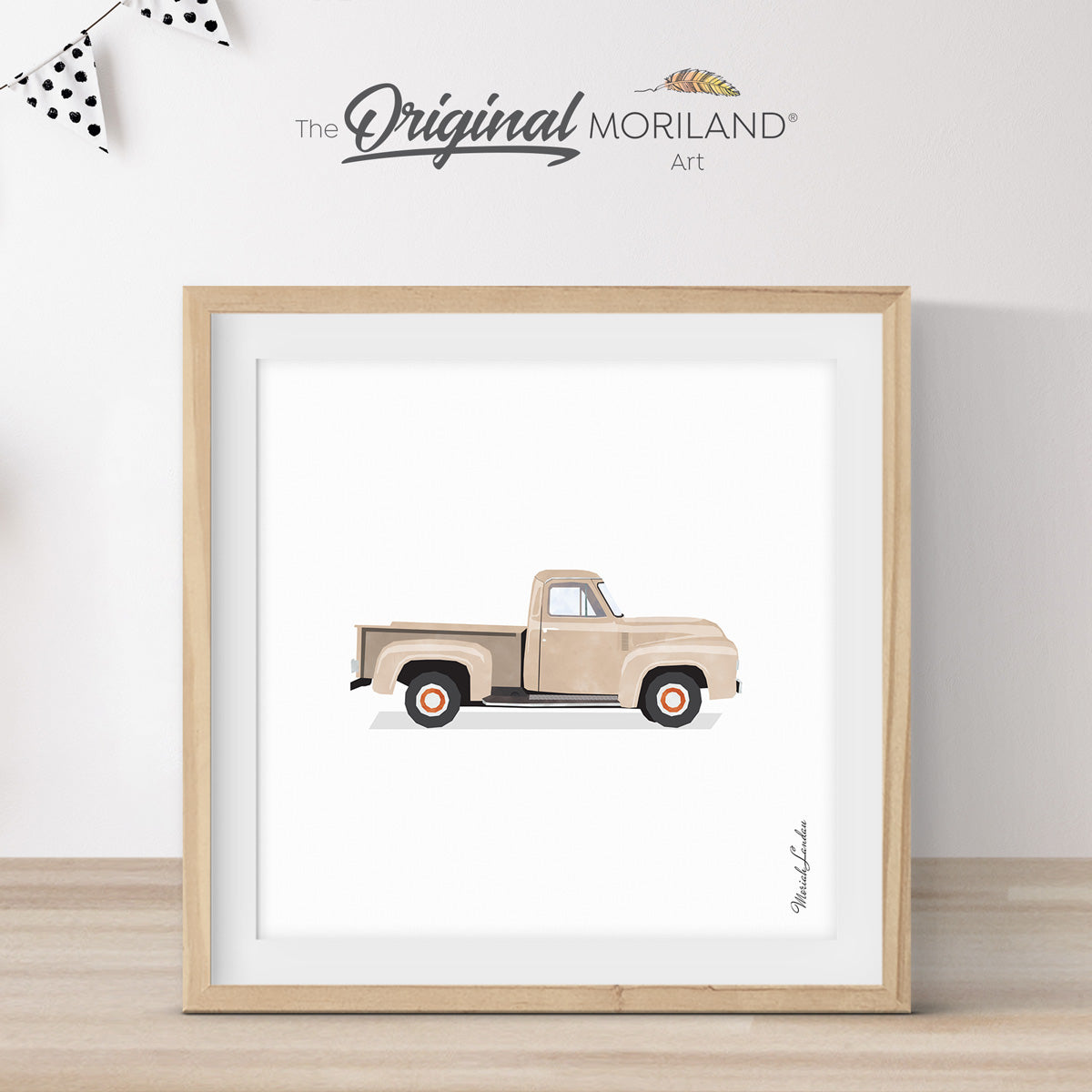 Old-Timer Beige Pickup Truck Print - Printable Art