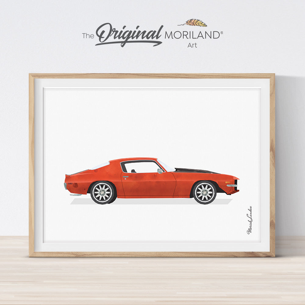 Camaro gift for dad wall art print for nursey