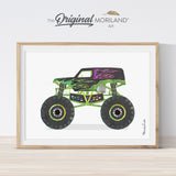 Monster Truck Print, Monster Truck Art, Printable Transportation Art, Boys Nursery Decor, Monster Truck Birthday, Digger, Truck Prints, Printable, Kids Poster by MORILAND