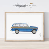 blue-station-wagon-woodie-print-printable-art for boy bedroom decor