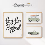 Long Live Boyhood & Classic Cars Prints - Framed Canvas Prints - Set of 3 - LAND134