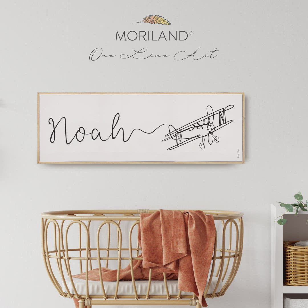 Custom Name One Line Drawing with Train - Framed Canvas Print