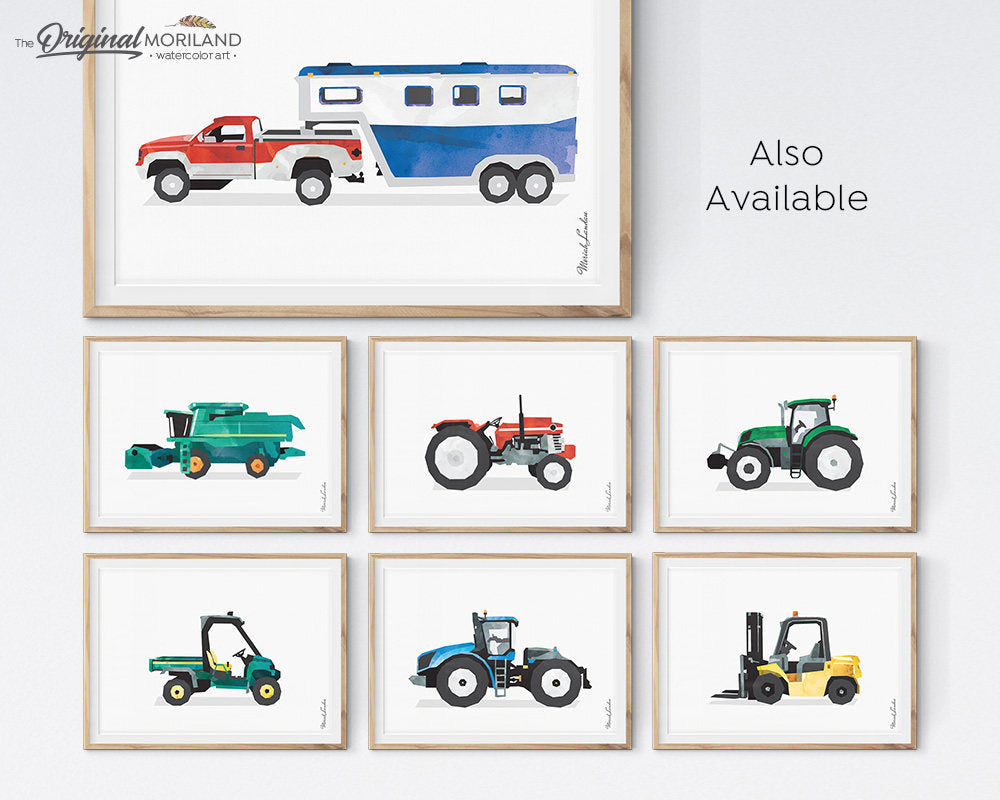 Green Tractor Print | Vertical - Printable Art