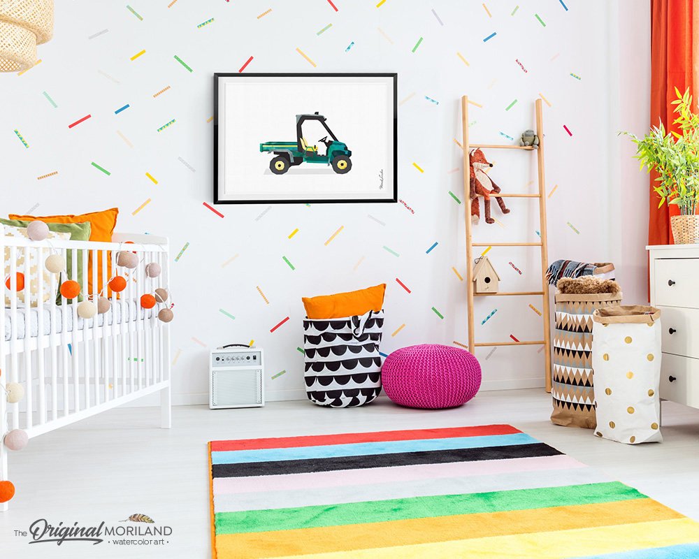 Utility Vehicle Farm Print for Kids room decor