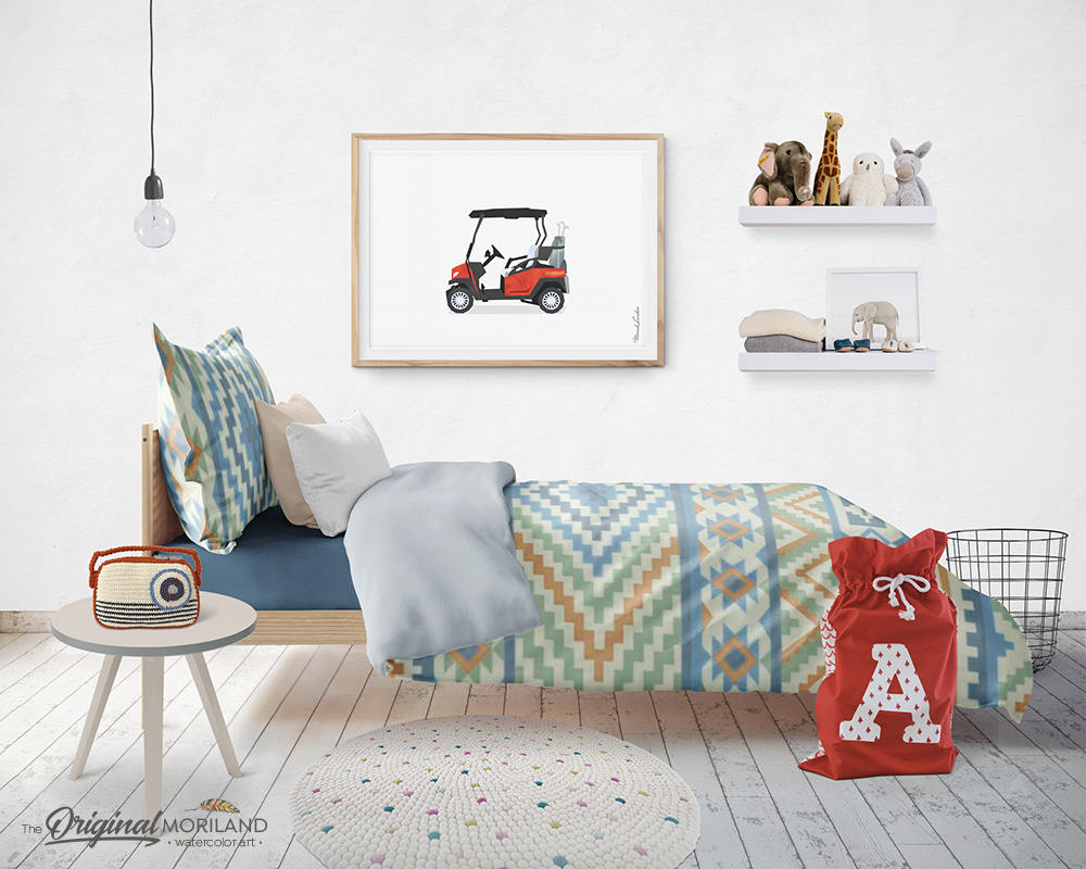 Golf Cart Printable, Golf Cart Print, Sport Print, Kids Transportation Wall Art, Nursery Vehicles, Cars Decor, Vehicle Art, Instant Download