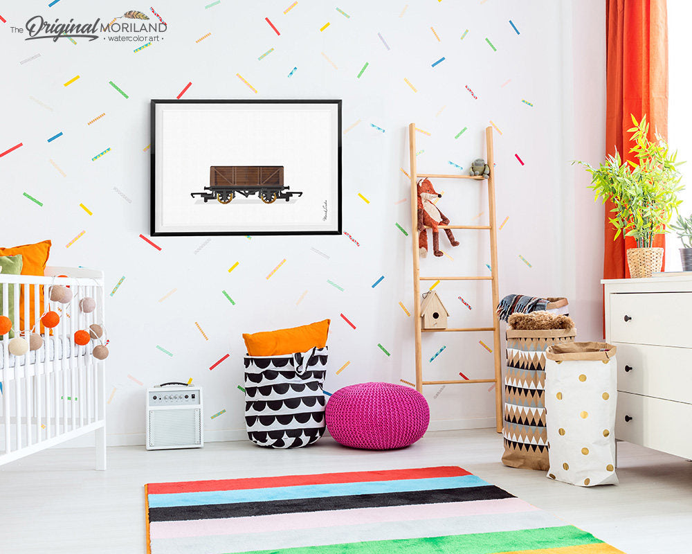 Train Wagon Print, Train Wall Art, Train Printable, Kids Play Room Decor, Train Wall Decor, Nursery Print, Transportation, Instant Download