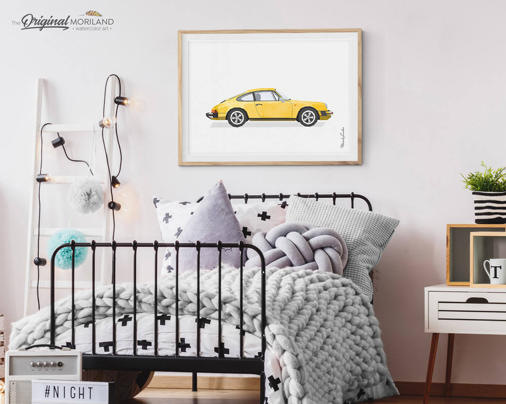 Porsche 911 Print, Classic Porsche Art, Vehicle Print, Car Printable Art, Porsche Decor, Automobile Wall Art, Man Office Decor