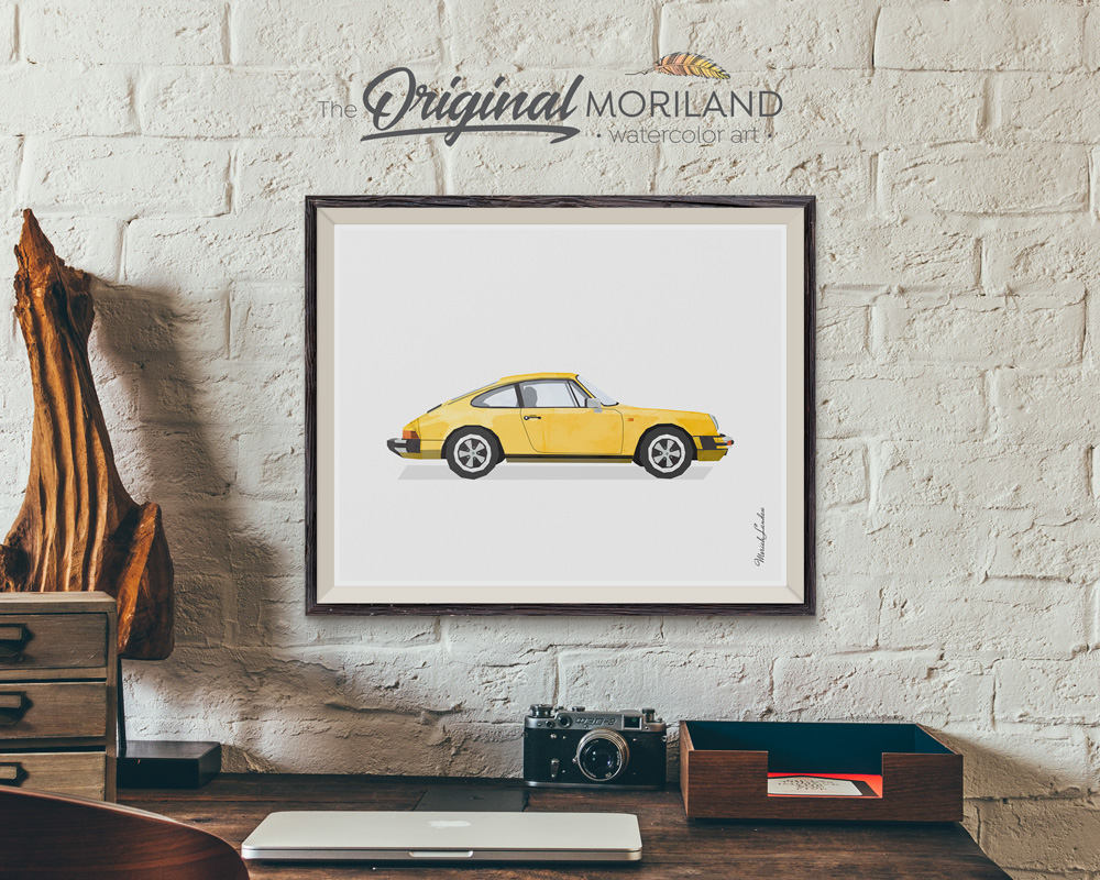 Porsche 911 Print, Classic Porsche Art, Vehicle Print, Car Printable Art, Porsche Decor, Automobile Wall Art, Man Office Decor