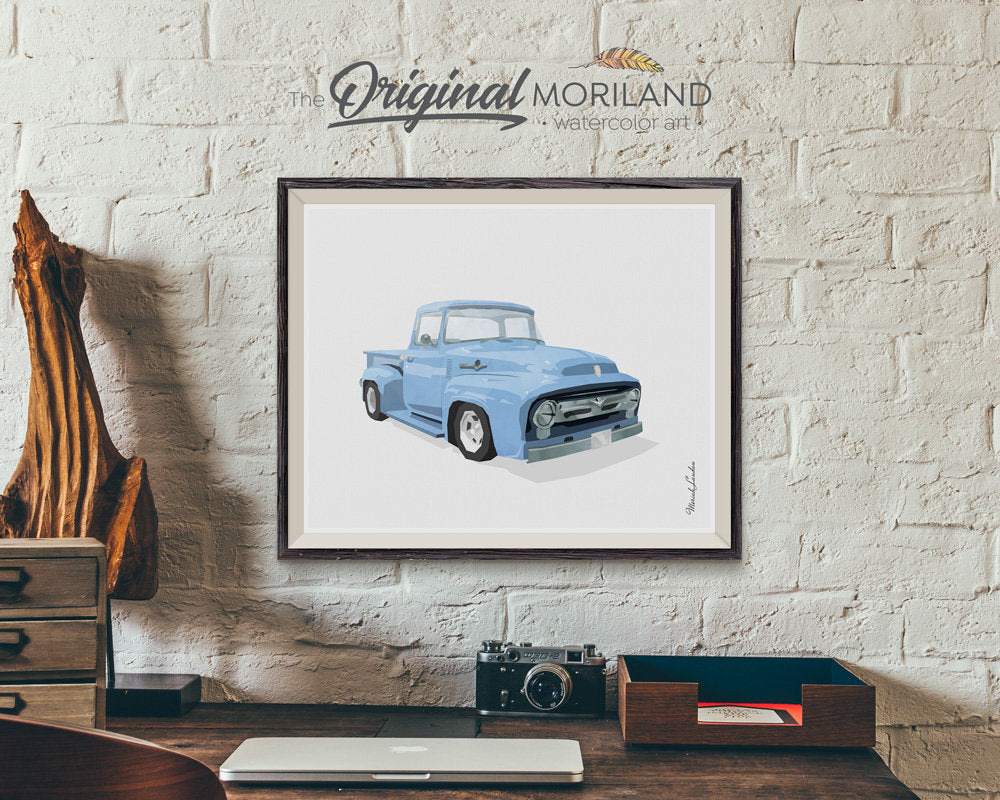 ford f100 truck art for nursery and boy room decor