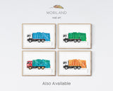 Garbage Truck Print, Transportation Decor, Garbage Truck Birthday, Blue Nursery Art, Kids Decor, Trucks Nursery Decor, Toddler Truck Print