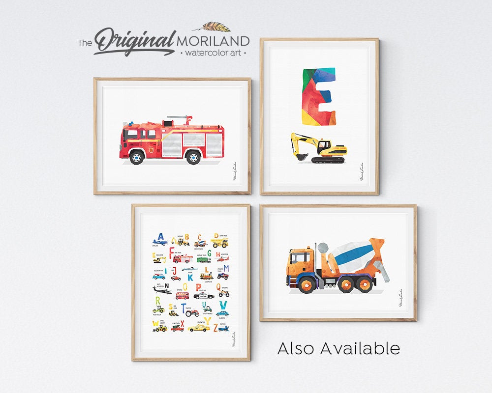 Letter M Print, Alphabet Print, ABC Poster, Letters Nursery, Airplane Print, Alphabet Art, Car Print, Printable Name Wall Art