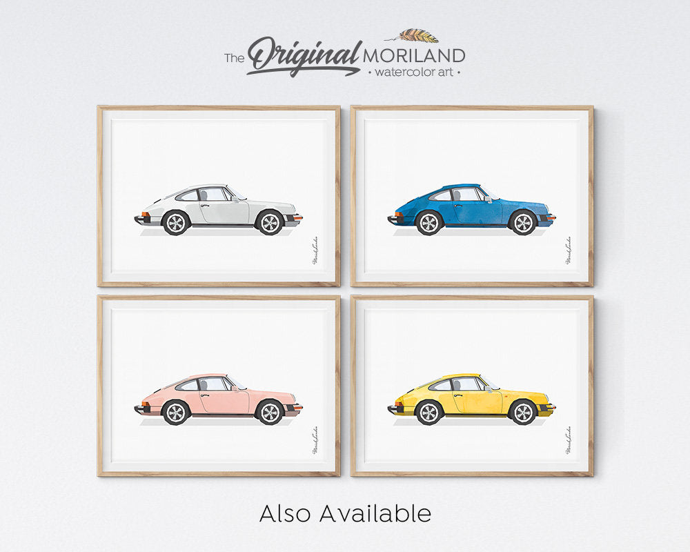 Green Classic Sports Car Print - Printable Art