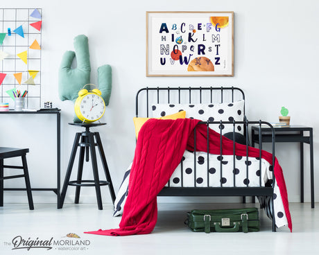 Alphabet Art, Space Alphabet Wall Decor, Space Room Decor, Planet Art, Outer Space Decor, Boy Bedroom Print, Classroom Wall Art, MORILAND