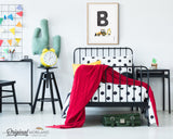 Letter B Print, Alphabet Print, Personalized Name Nursery, ABC Poster, Boy Name Nursery, Backhoe Print, Alphabet Art, Car Printable