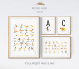 Alphabet Print, Dinosaurs Alphabet Poster, ABC Poster, Alphabet Art, Nursery Decor, Vertical, Dinosaur Print, Dinosaur Printable, MORILAND