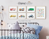Baby Blue Old Farm Truck Print | Vertical, Pickup Truck Wall Art, Boy Nursery Decor, Car Printable Poster, Transportation Art, MORILAND®