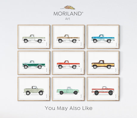 Truck Print, Pickup Truck Wall Art, Classic Car Print, Truck Art, Boy Nursery Decor, Car Printable Poster, Transportation Decor, MORILAND