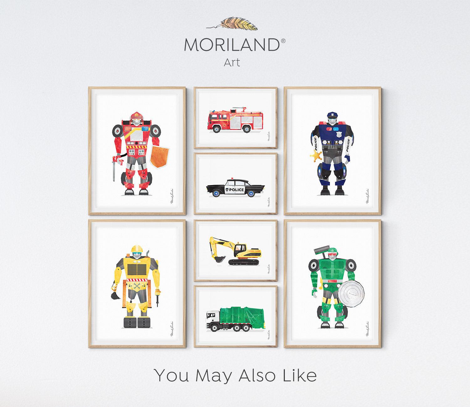 Frank the Firetruck Robot in Action - Printable Art