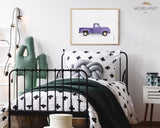 Old-Timer Purple Pickup Truck Print - Printable Art