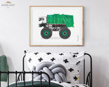 Garbage Truck Monster Truck Print - Printable Art