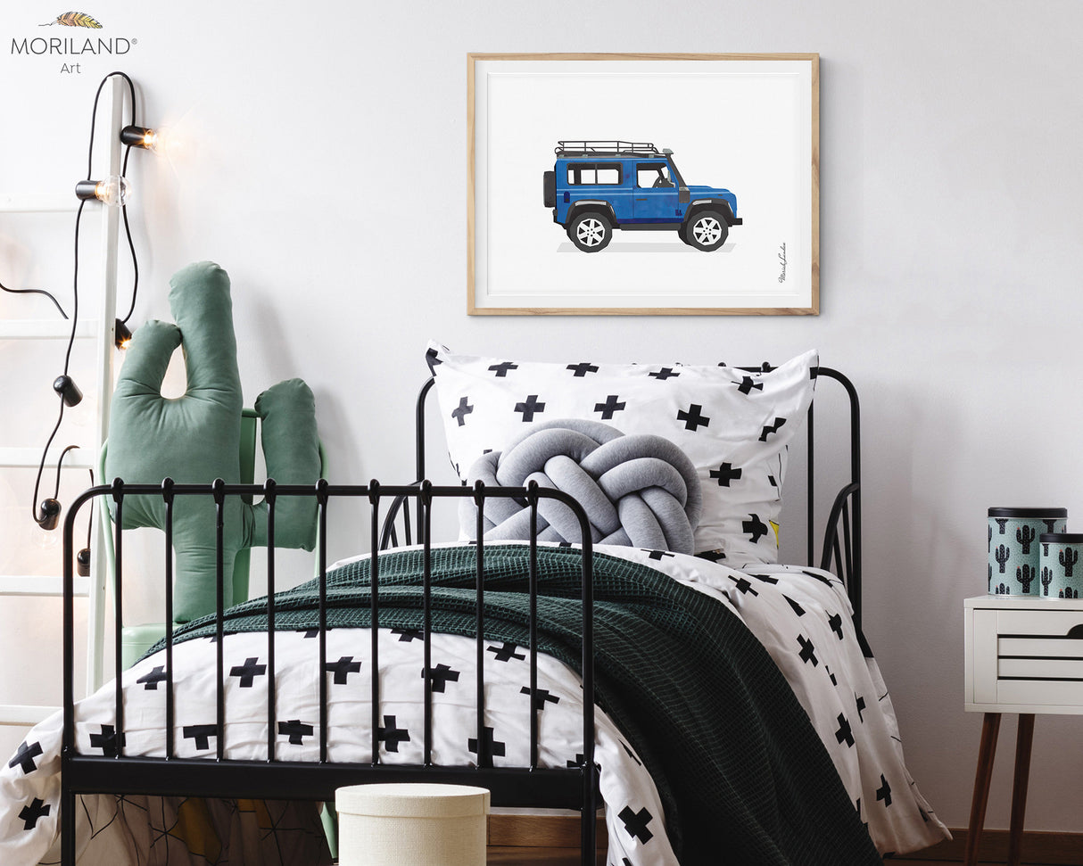 Dark Blue Classic SUV Print - Printable Art