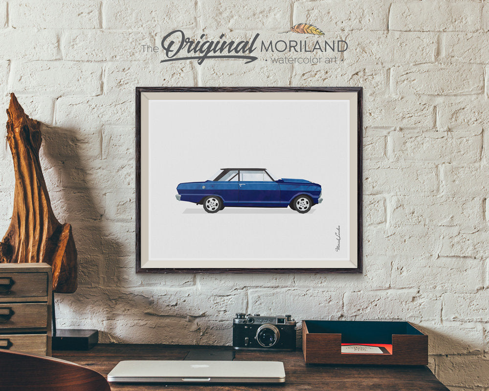 Blue Muscle Car Print - Printable Art