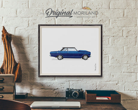 Blue Muscle Car Print - Printable Art