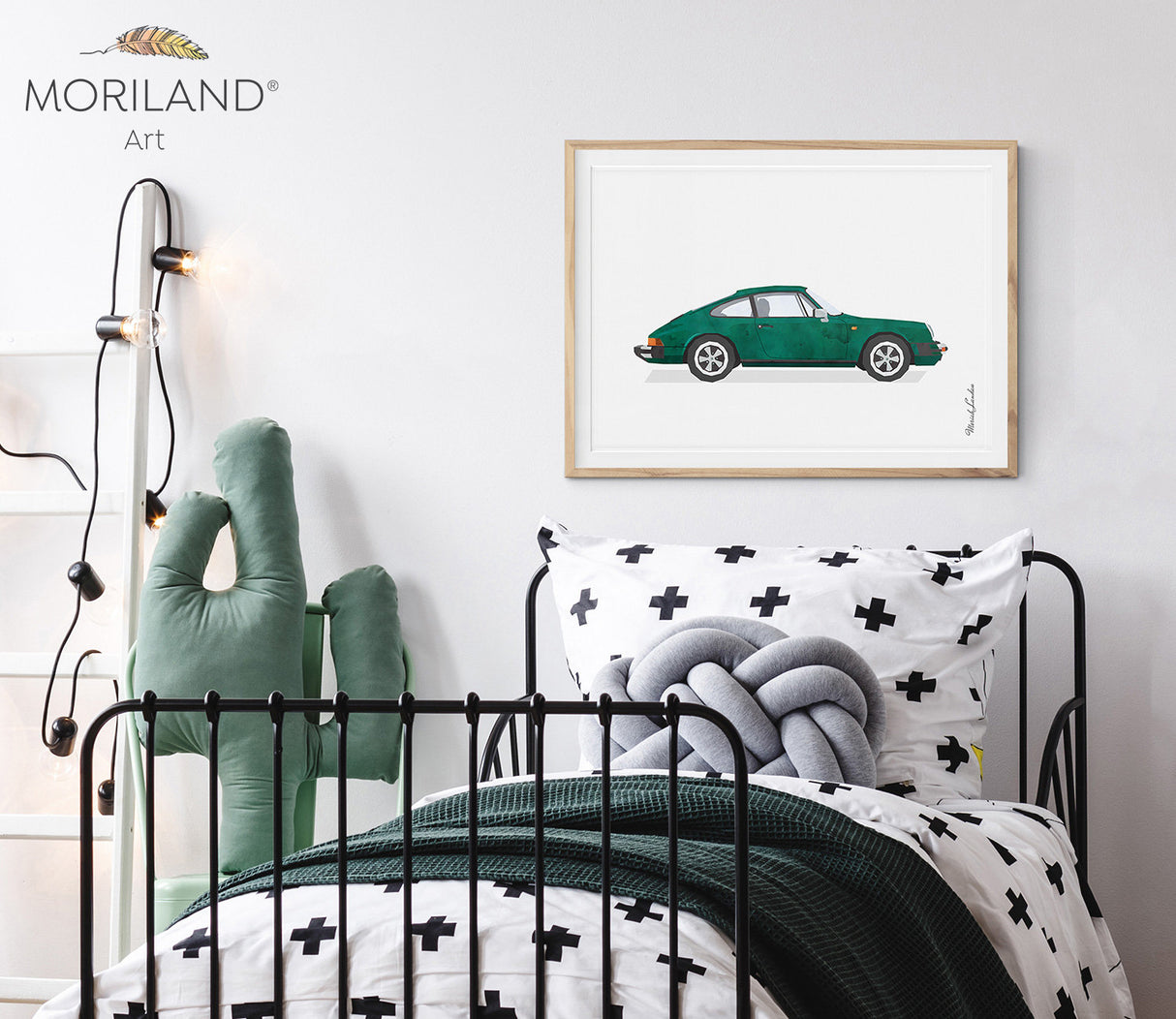 Green Classic Sports Car Print - Printable Art