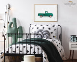 Old-Timer Green Pickup Truck Print - Printable Art