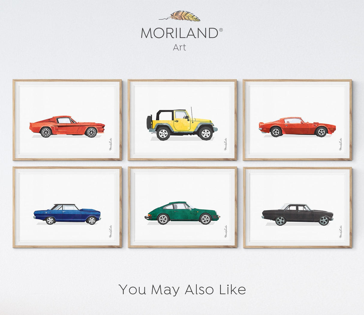 Blue Classic Sports Car Print - Printable, Car Print, Transportation Wall Art, Toddler Bedroom Decor, Vehicle Art, Muscle Car, MORILAND