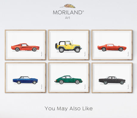 Black Classic Muscle Car Print - Printable Art