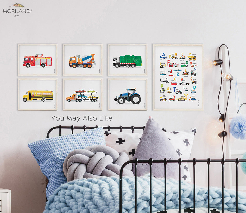 Classic Car Monster Truck Print, Printable Monster Truck Art, Transportation Art, Boys Nursery Decor, Monster Truck Birthday