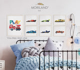 Blue Classic Road Racing Car Print - Printable Art