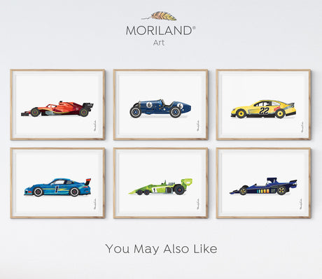 Vintage Road Racing Car Print - Printable Art