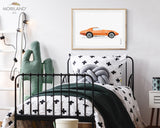 Classic Orange Sports Car Print - Printable Art