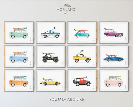 SURF Print with Yellow Car - Printable Art