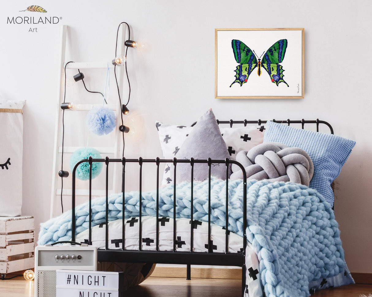 Green-Purple Butterfly Print - Printable Art