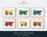 Sage Green Dump Truck Wall Decor, Dumper Truck Printable, Construction Decor, Toddler Boy Room Decor, Off-Highway Truck, Boy Bedroom Art