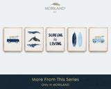 Truck with Surfboard Printable, Surfboard Wall Art, Surf Art, Transportation Decor, Classic Car Wall Art, Coastal Bedroom Poster, MORILAND®
