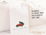 Printable Christmas Card of a Classic SUV with Christmas Tree | by MORILAND