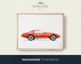 Red Classic Car Print, Car Print, Transportation Wall Art, Boy Bedroom Decor, Printable Car, Muscle Car, Sports Car Illustration, MORILAND