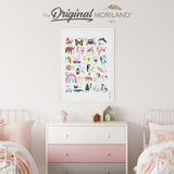 Alphabet Print, Vertical Alphabet Educational Poster For Girls, ABC Wall Art, Girl Nursery Decor, Gifts for Kids, Unicorn & Rainbow MORILAND