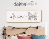 Custom Name One Line Drawing - Printable Custom Name with Butterfly, Personalized Print for Girls, Above Bed-Wall Decor, MORILAND