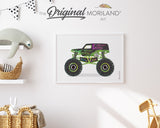 Monster Truck Print, Monster Truck Art, Printable Transportation Art, Boys Nursery Decor, Monster Truck Birthday, Digger | MORILAND