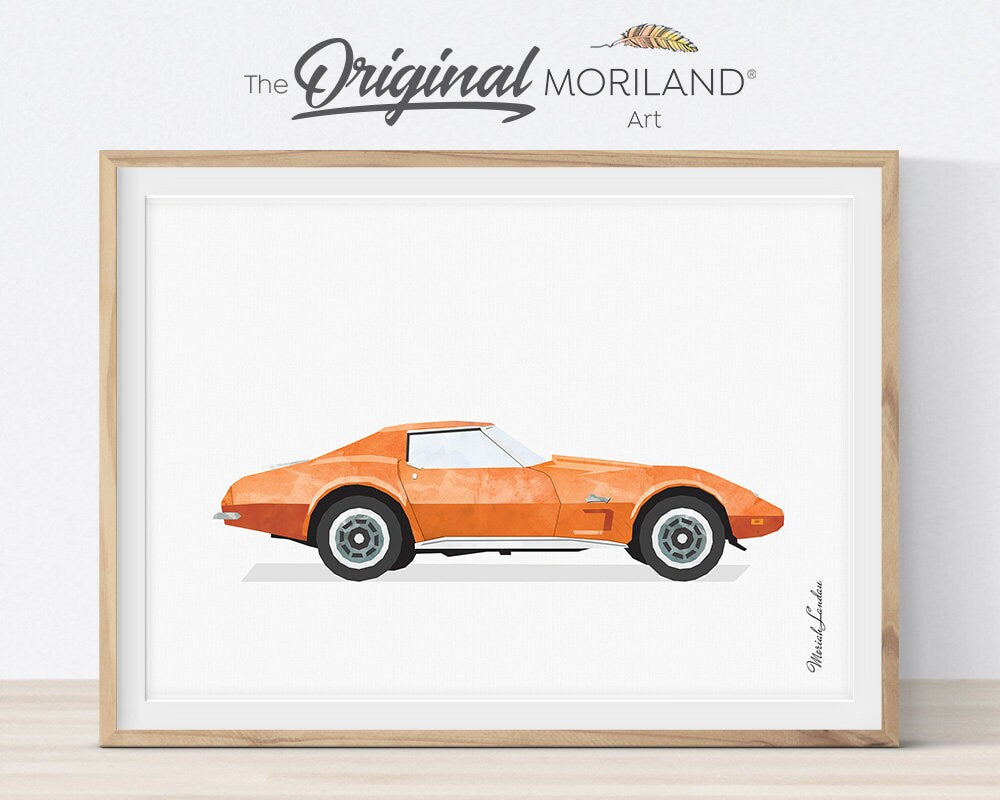 Classic Cars Art Prints - Printable Set of 6, Boy Wall Decor, Race Car Poster, Vehicle Wall Art For Nursery, Surf Art, Surfboard | MORILAND®