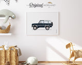 Navy Blue Classic Car Print, Printable Wall Art, Transportation Wall Art, Girl Room Poster, Nursery Watercolor Decor, Car Print, MORILAND®